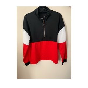 Tri-Color Quarter Zip Sweatshirt